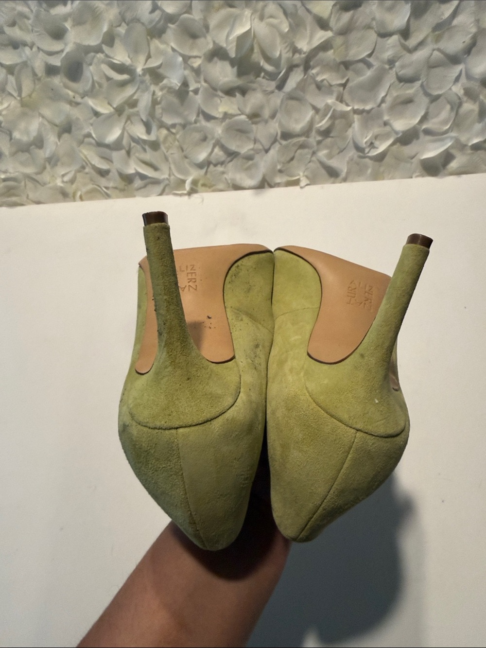 Naturalizer Olive Green Suede Pointed Toe Pumps - Picture 5 of 5